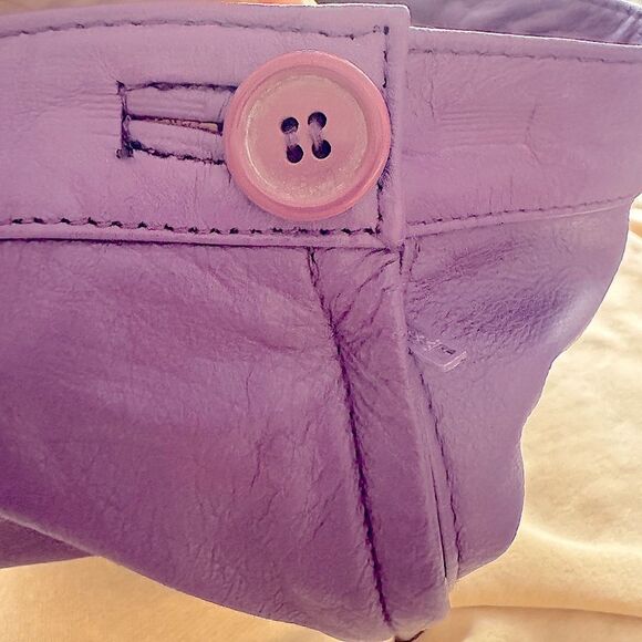 Vintage 80s/90s Avon Fashions Purple Soft Leather Pencil Skirt – Size 5/6 - Picture 7 of 9